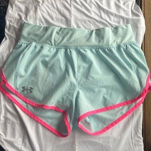 Under Armour mint & neon pink athletic shorts